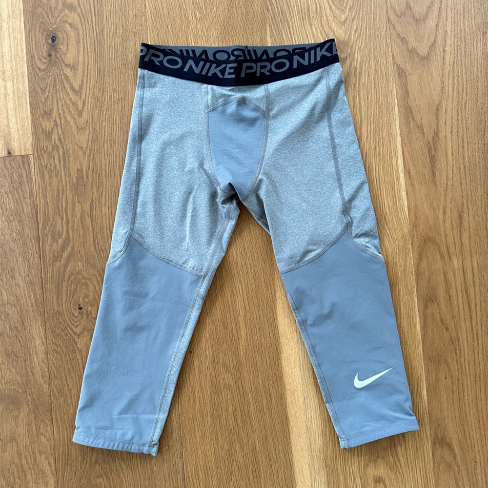 Nike Pro Compression Pants Leggings Youth Boys L Gray